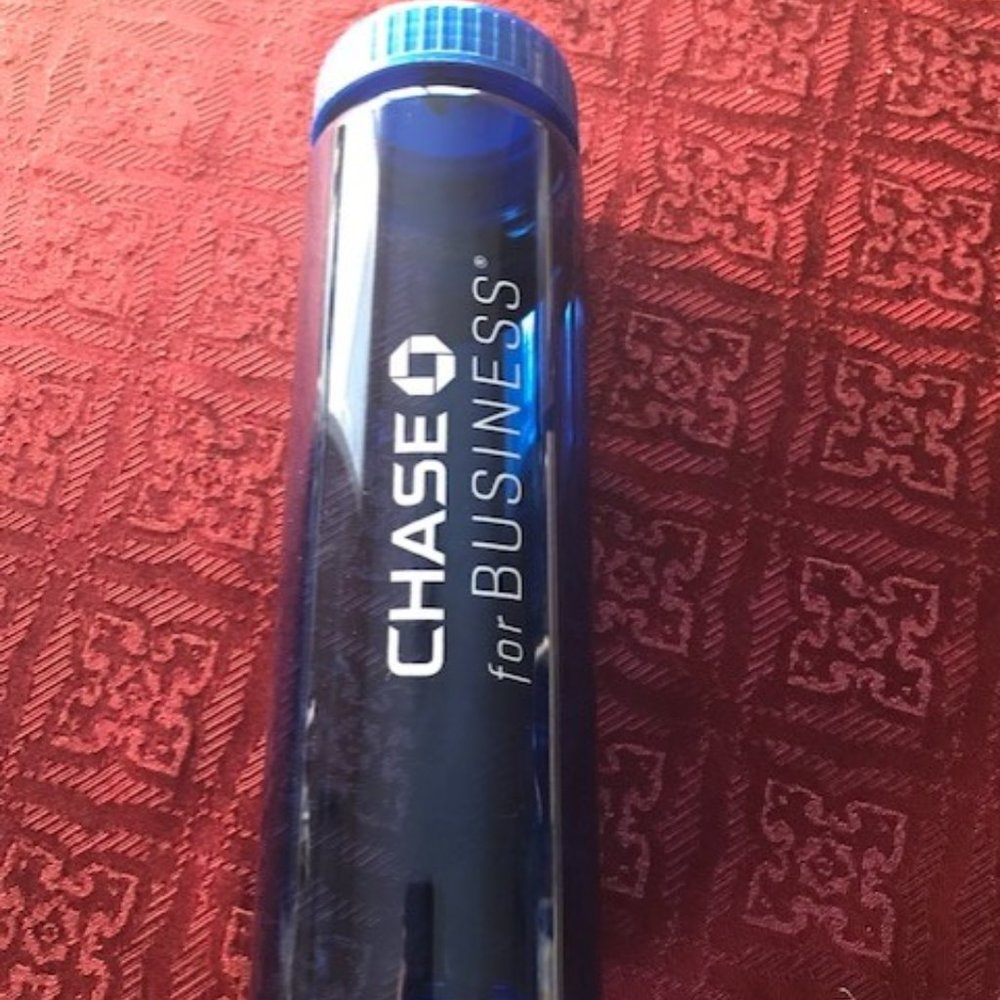 Brand New ~ Chase Bank Blue Plastic Bottle NEW